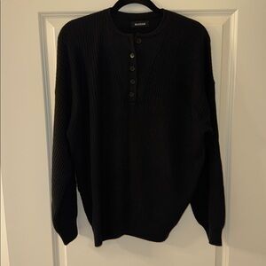 NAADAM Recycled Cashmere Ribbed Henley Sweater